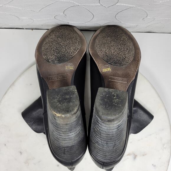 Vince‎ Camuto Helyn Ankle Boots Womens 8.5 Black Soft Leather Pull On Block Heel - Picture 12 of 16